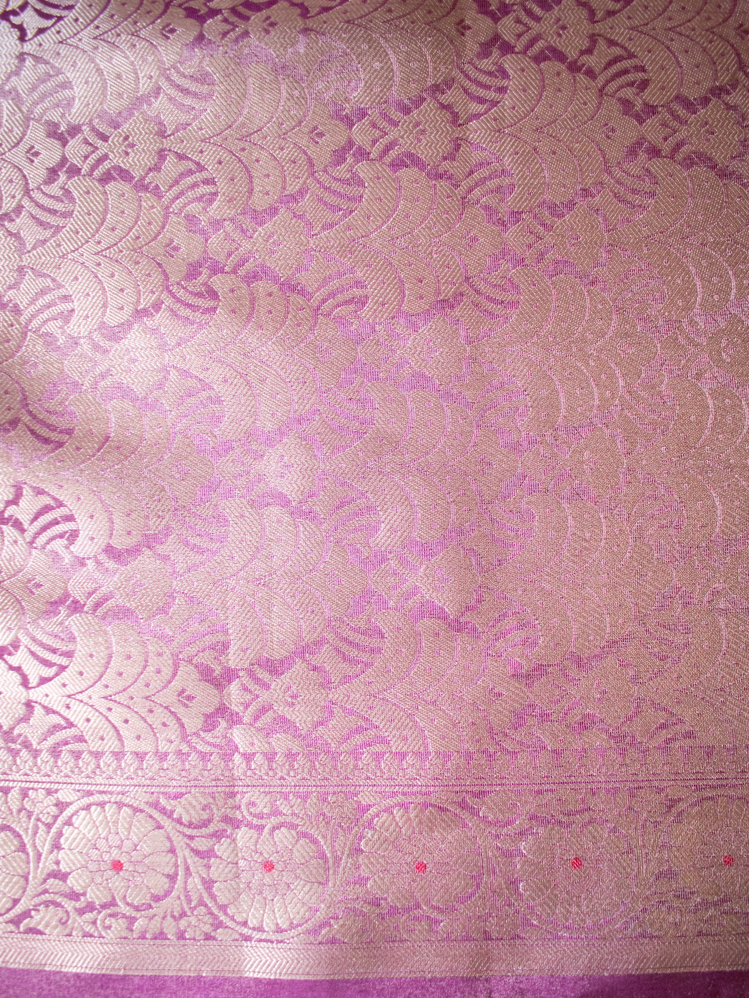 Banarasi Tissue Saree With Zari Weaving & Lace Border- Mauve