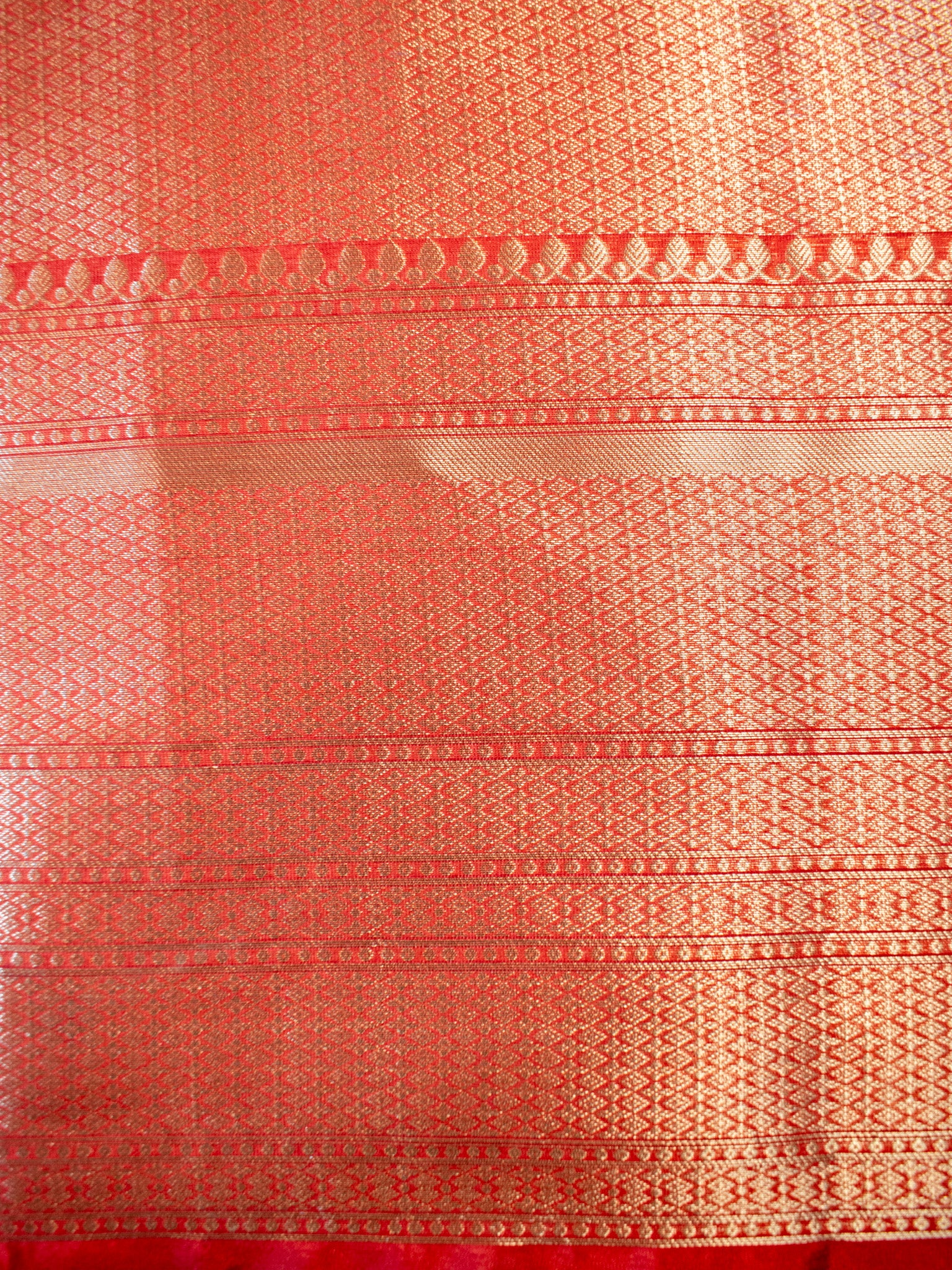 Banarasi Shibori Dyed Cotton Silk Saree With Zari Border-Orange