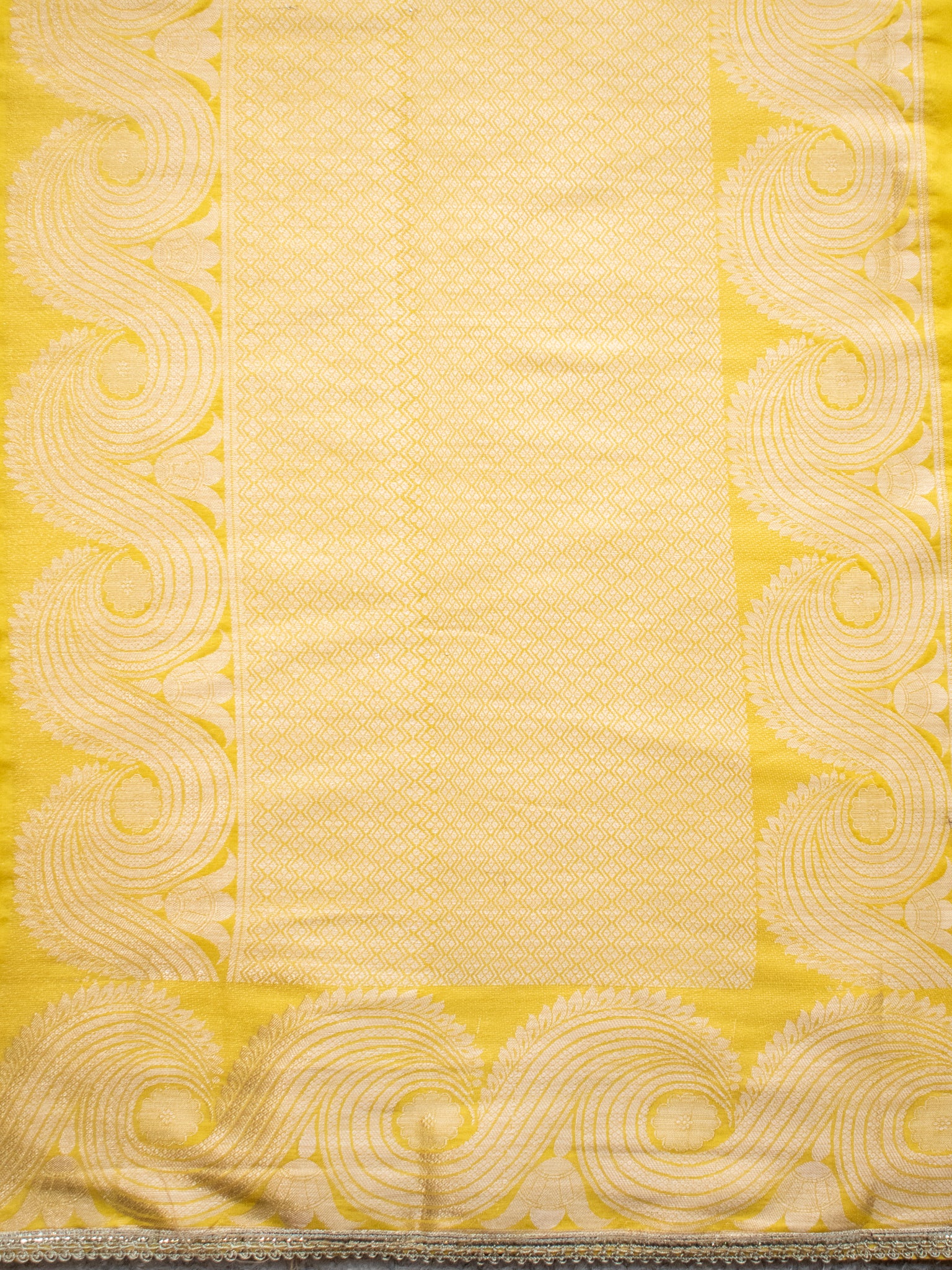 Banarasi Soft Cotton Saree With Zari Weaving Border- Yellow