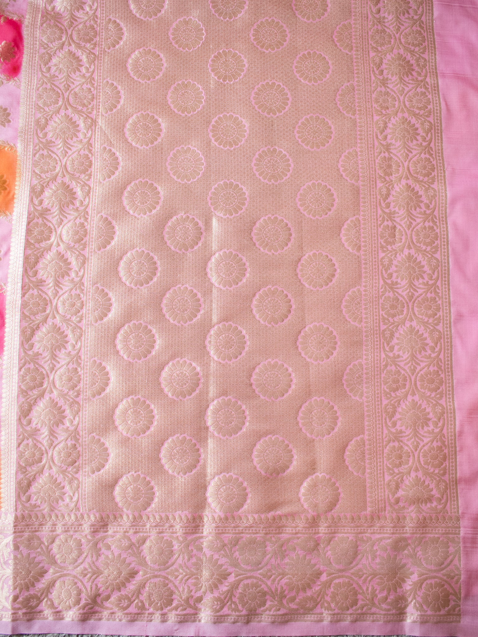 Banarasi Cotton Silk Saree With Zari Weaving & Border - Pink