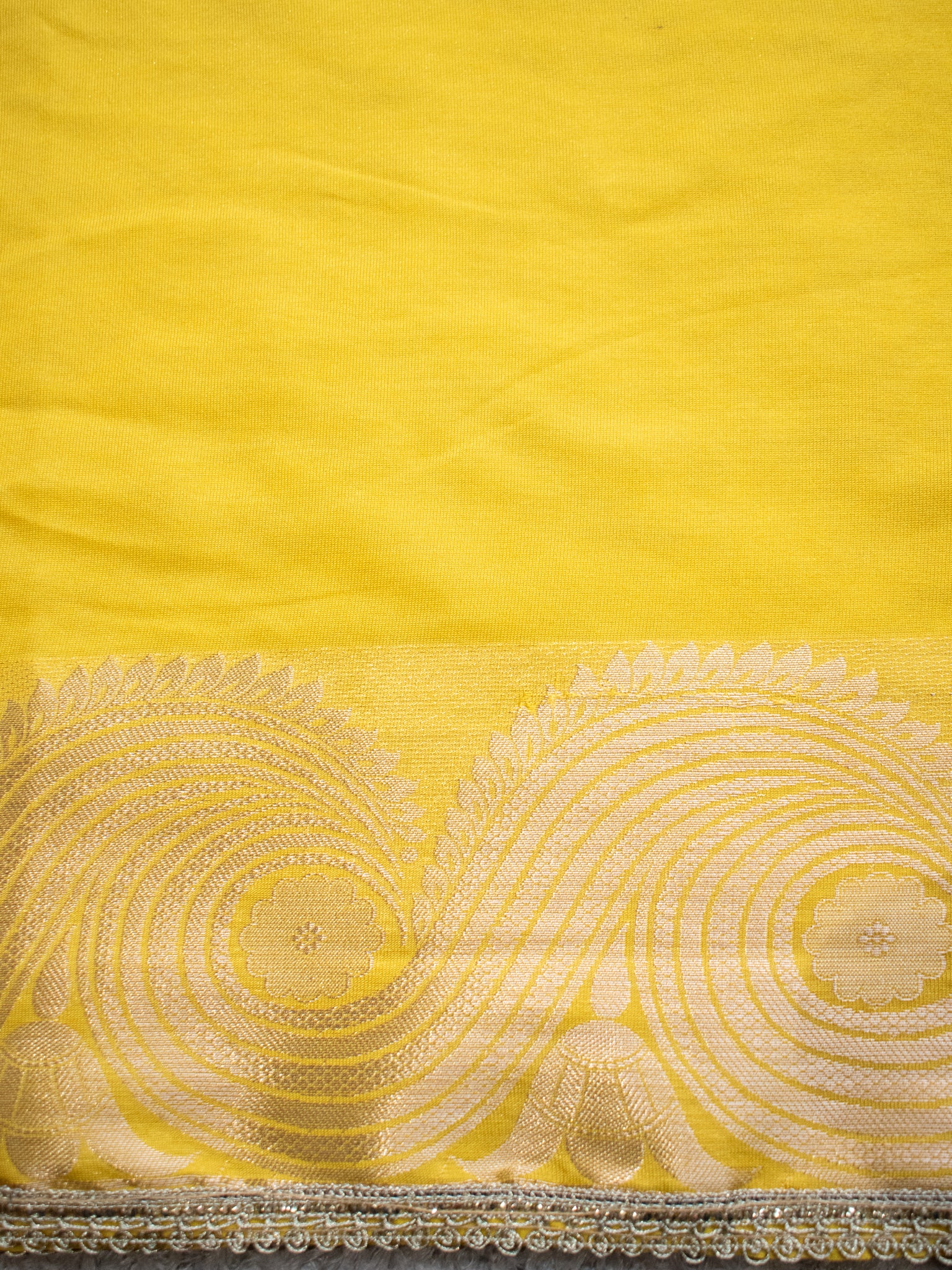 Banarasi Soft Cotton Saree With Zari Weaving Border- Yellow