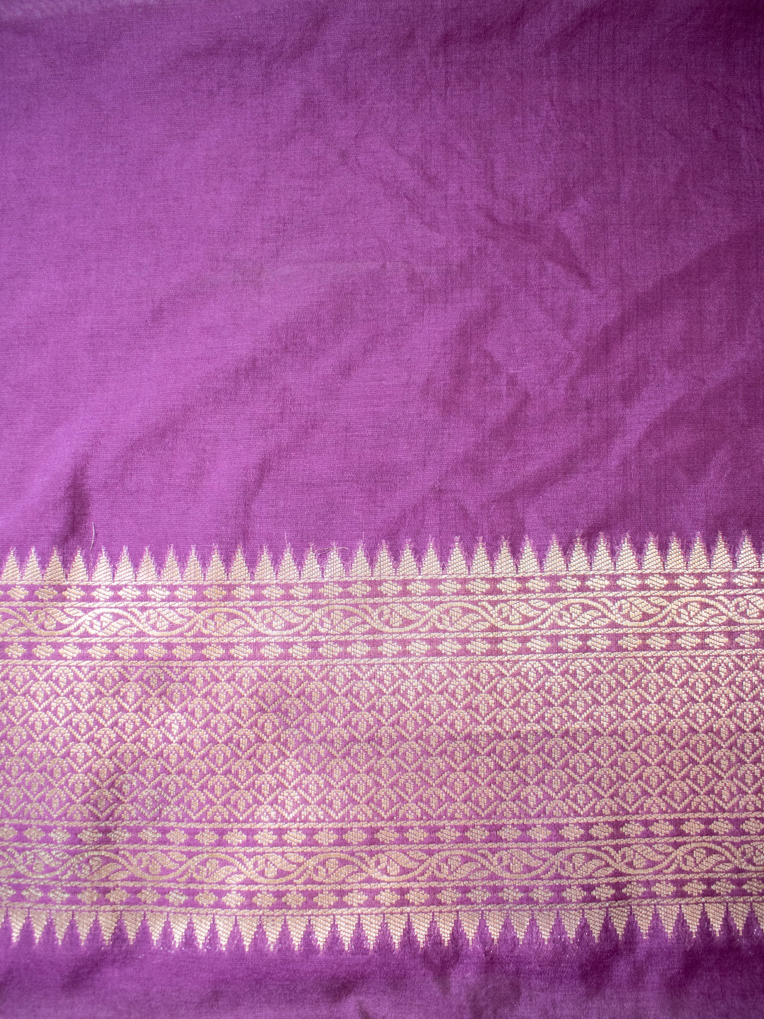 Banarasi Cotton Silk Saree with Floral Weaving & Border- Mauve