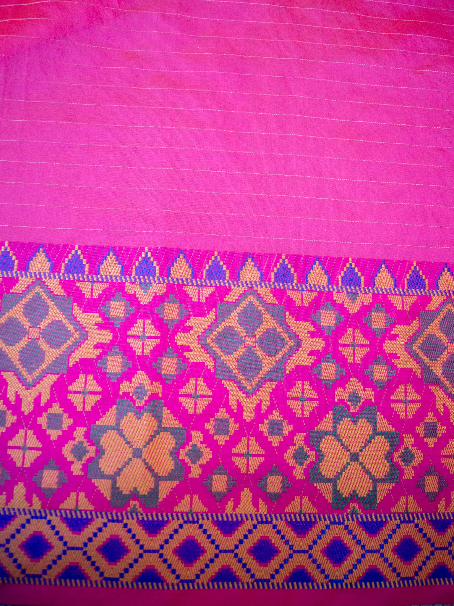 Banarasi Organza Saree With Contrast Border - Yellow