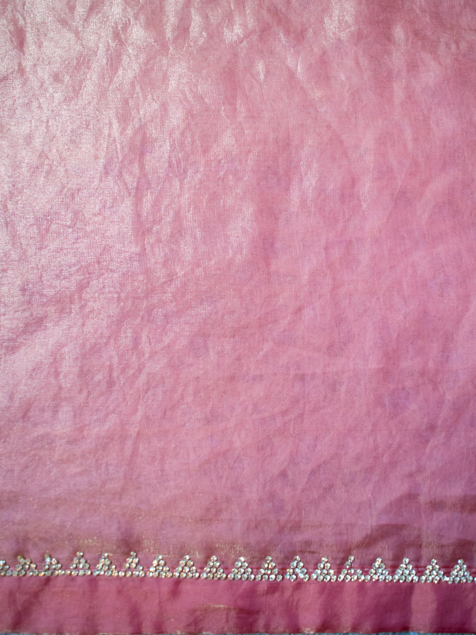 Tissue Sequin Saree - Pink