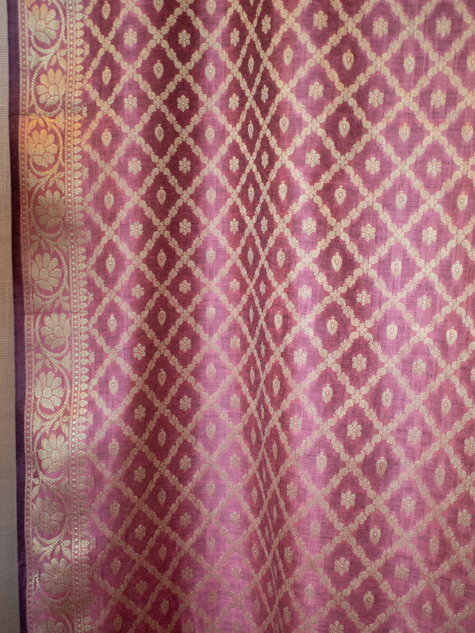 Banarasi Cotton  Silk Zari Weaving Salwar Kameez Material-Wine