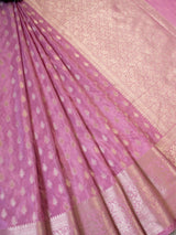 Banarasi Semi Silk Saree With Buti Weaving-Pink