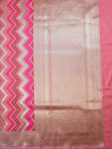 Banarasi Art Katan Silk Saree With Meena Zigzag Weaving-Pink