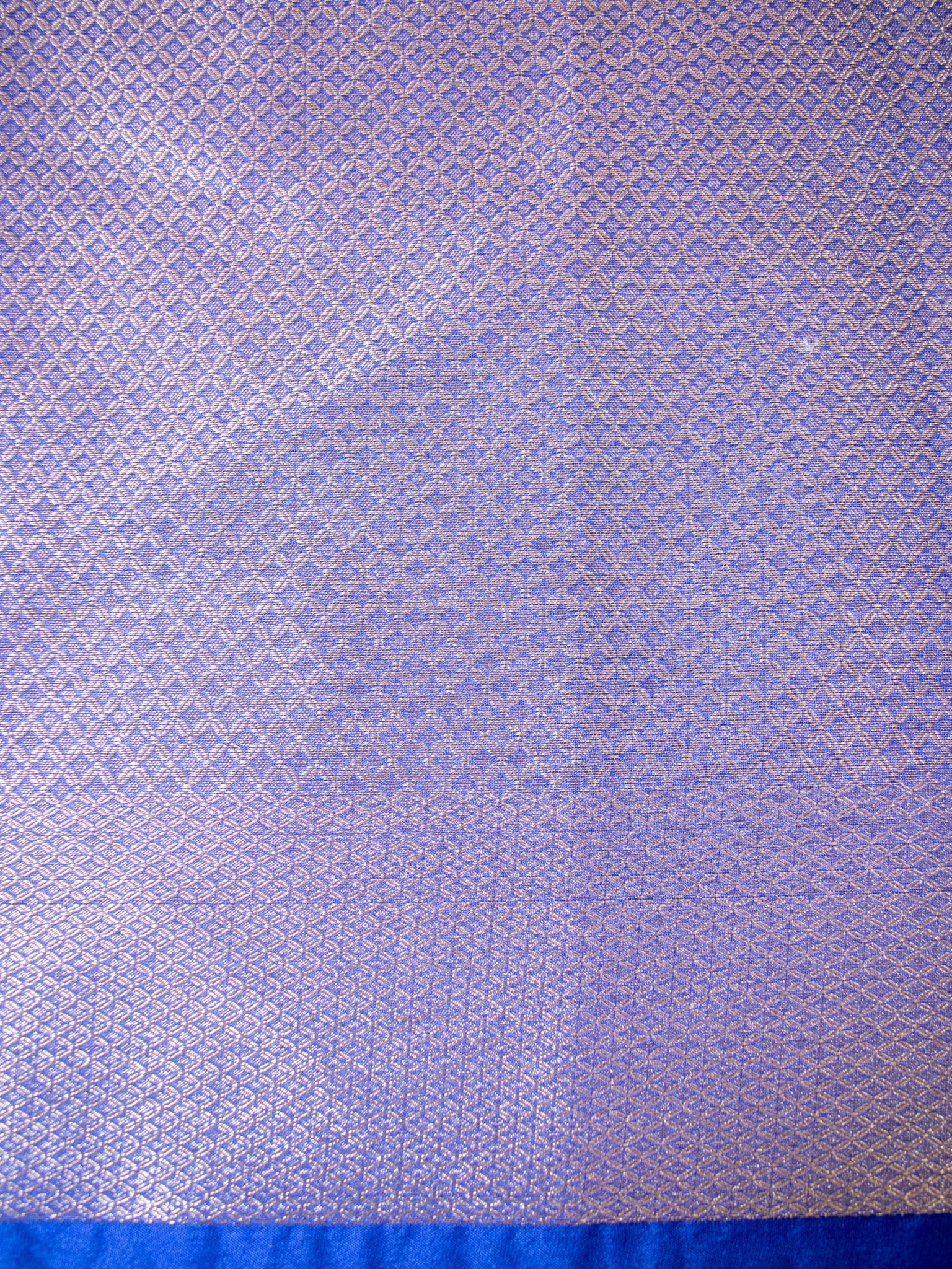 Banarasi Organza Mix Saree With Zari Weaving & Border- Blue