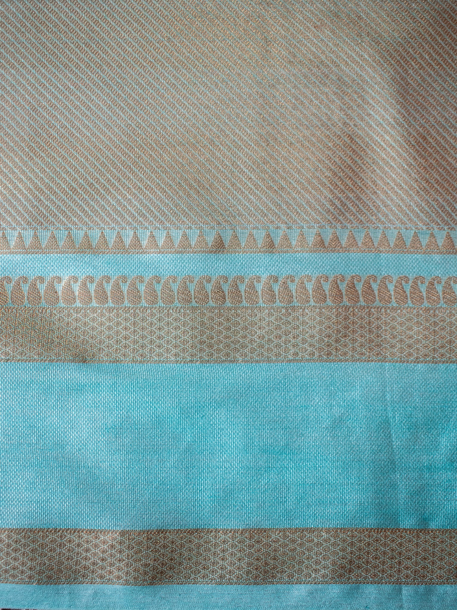 Banarasi Cotton Silk Saree with Satin Contrast Border- Orange