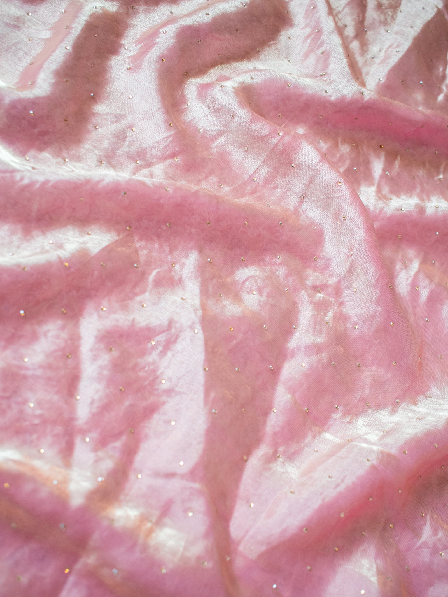 Tissue Sequin Saree - Pink