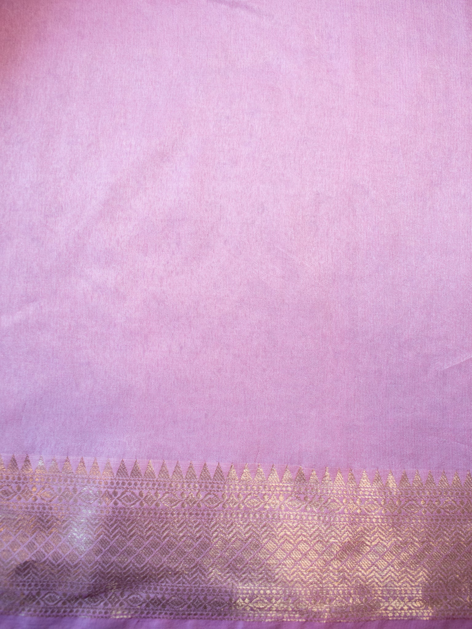 Banarasi Cotton Silk Saree With Floral Weaving & Border- Pink