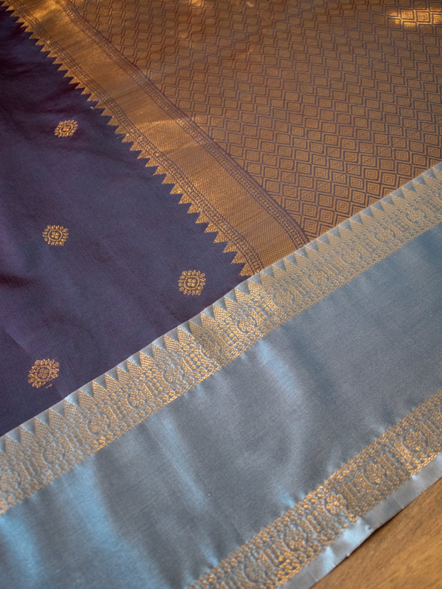 Banarasi Cotton Silk Shaded Saree with Zari Buti Weaving - Grey
