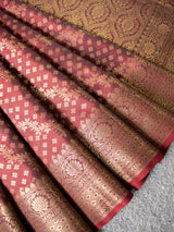 Banarasi Cotton Silk Saree With Meena Weaving- Brown