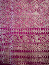 Banarasi Cotton Silk Saree With Gold Zari Weaving & Border-Pink
