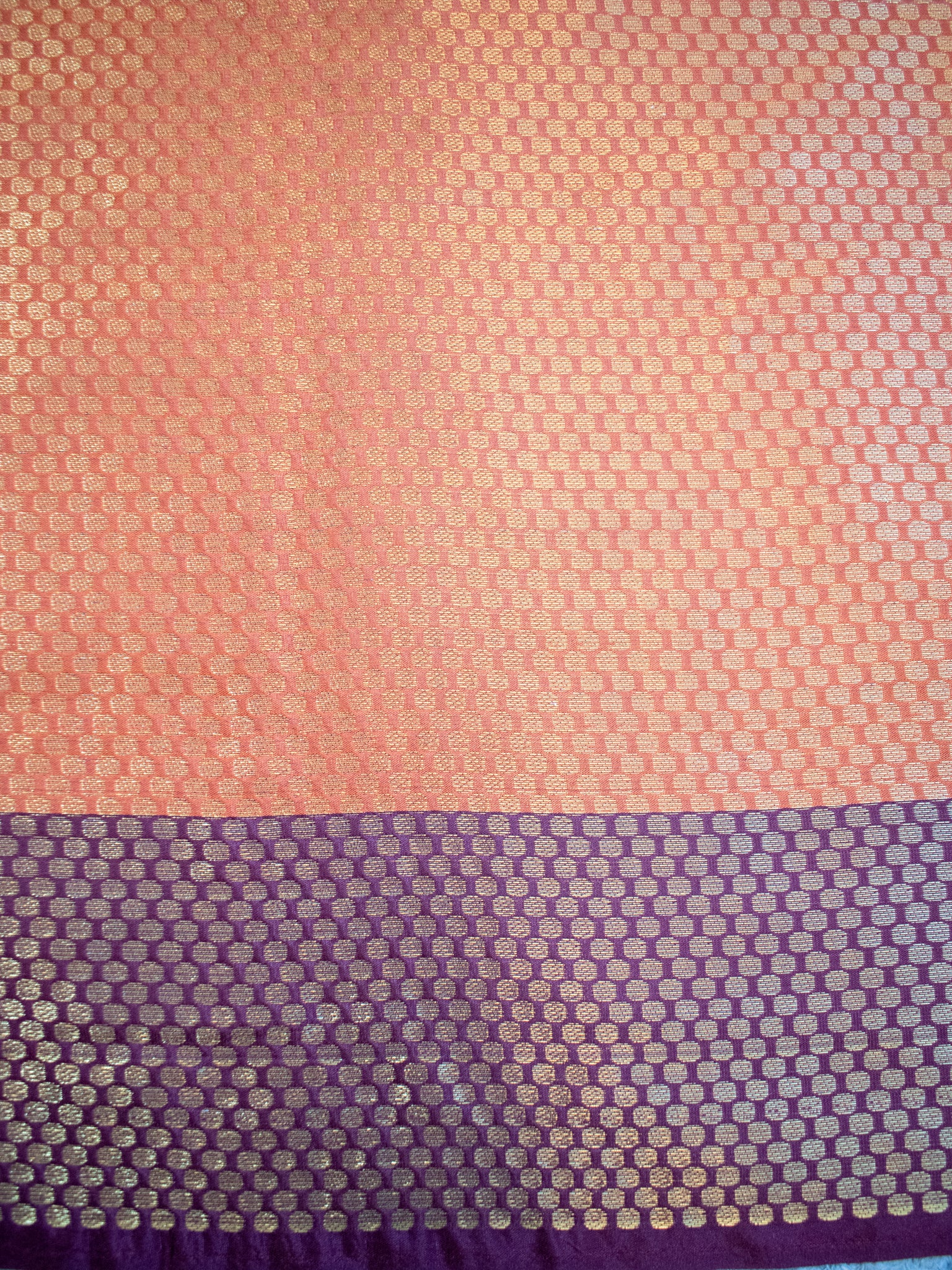 Banarasi Cotton Silk Saree With Contrast Border- Orange