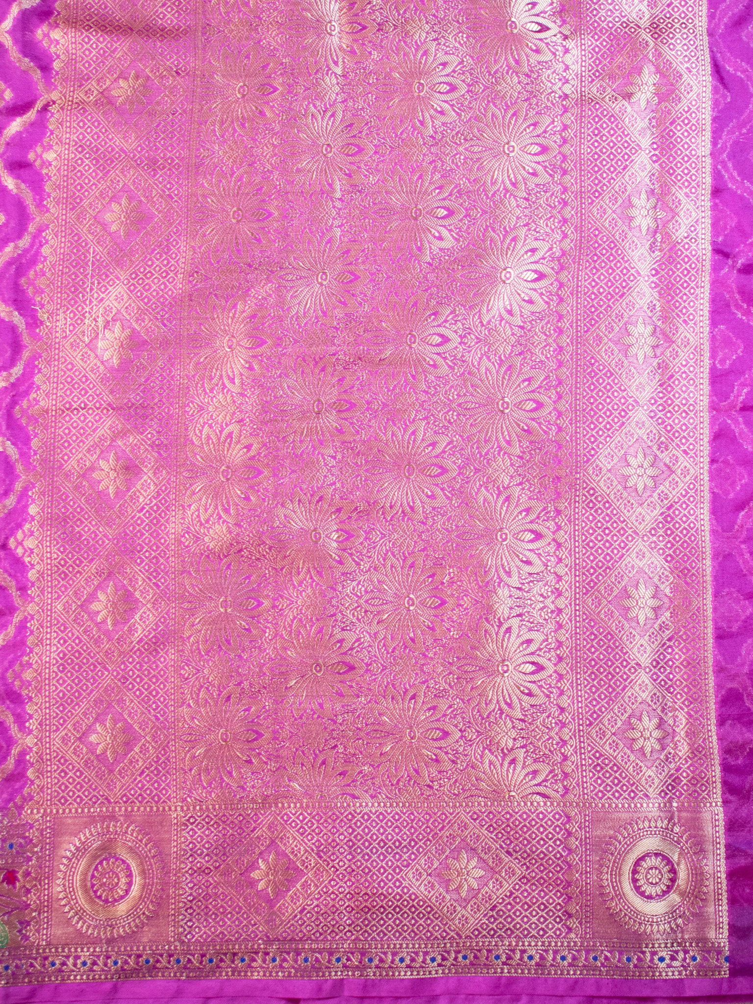 Banarasi Cotton Silk Saree With Zari Weaving & Meena Border-Pink