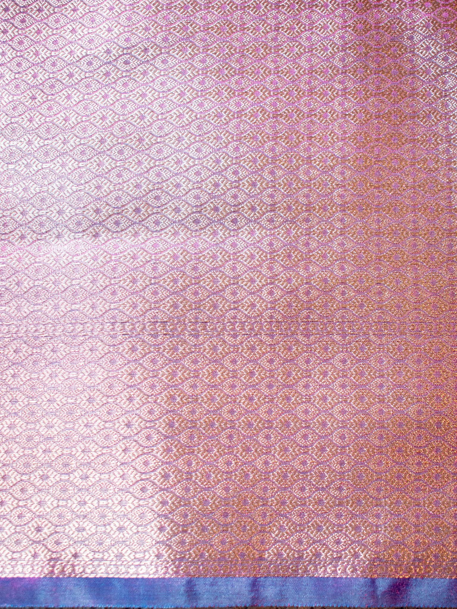 Banarasi Tissue Saree With Zari Weaving & Scallop Border - Purple