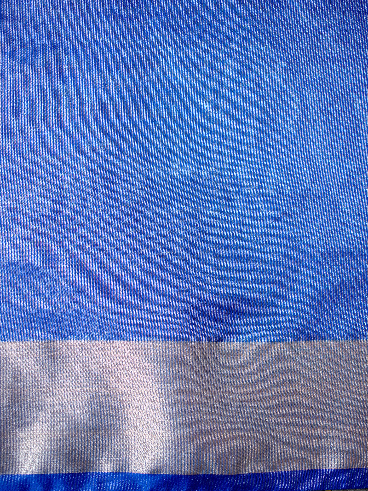 Banarasi Tissue Embroidered Saree With Weaving & Border- Blue