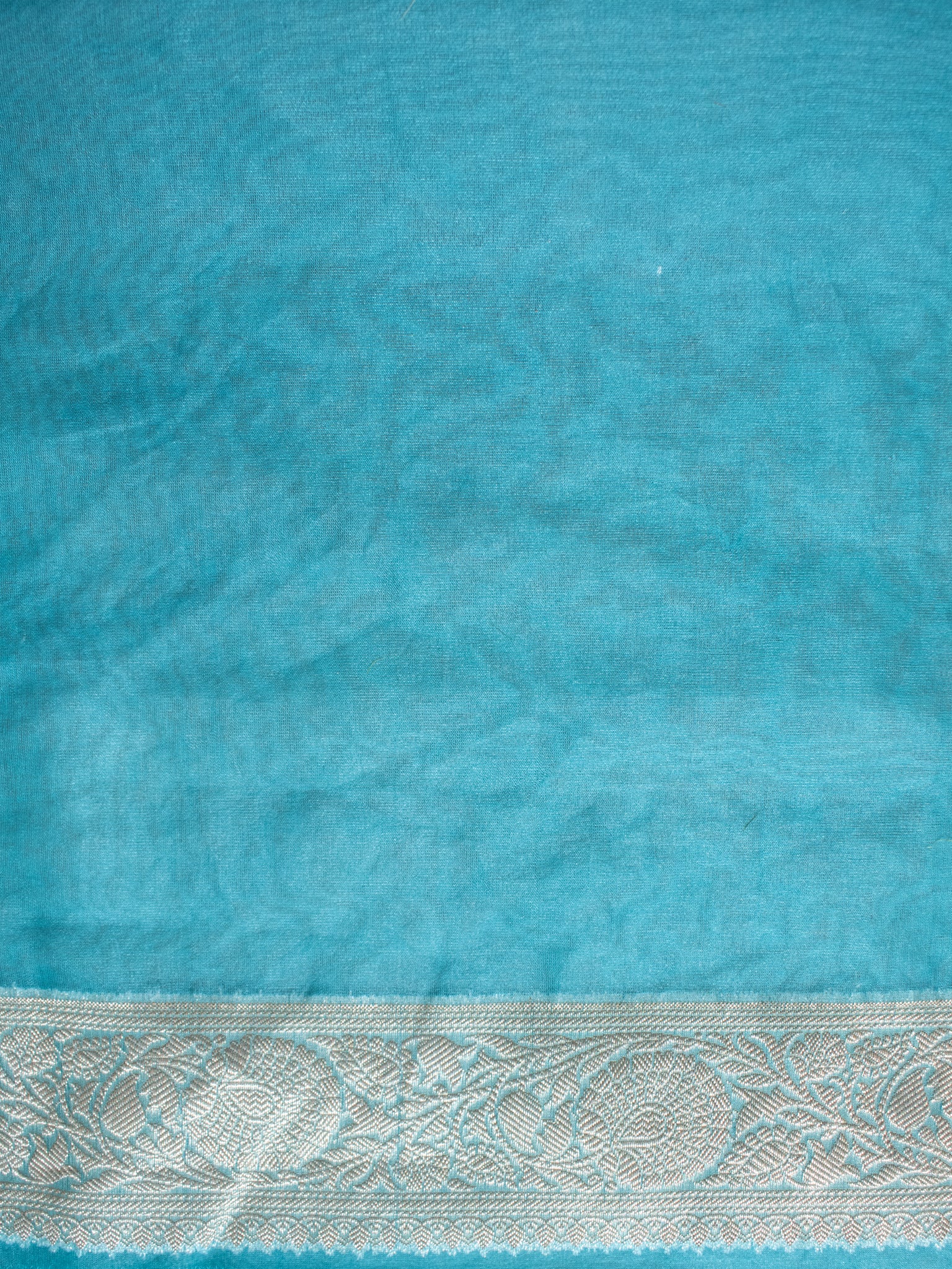 Banarasi Organza Mix Saree With Zari Weaving & Border- Blue