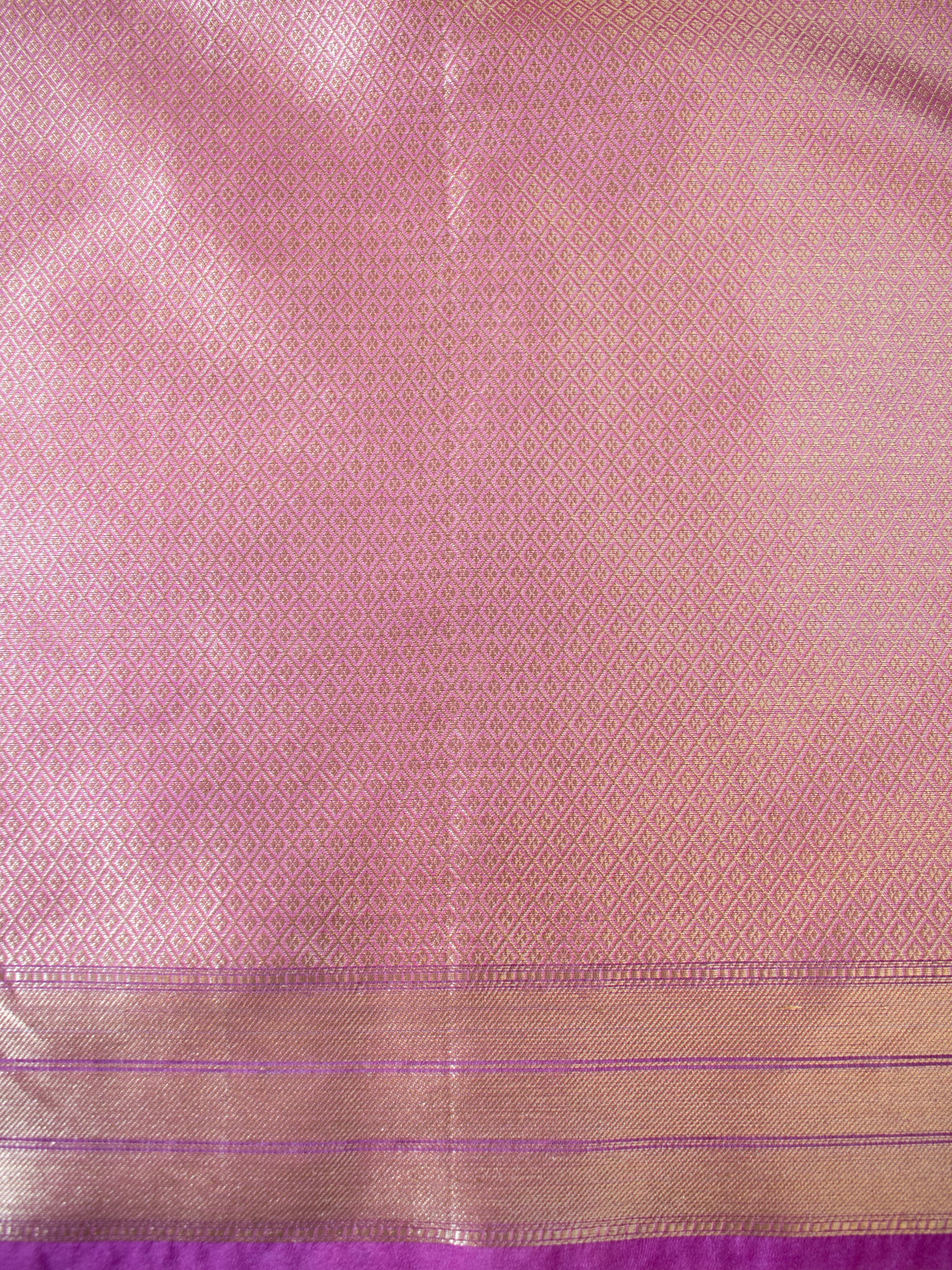 Banarasi Organza Mix Saree With Zari Border - Lavender