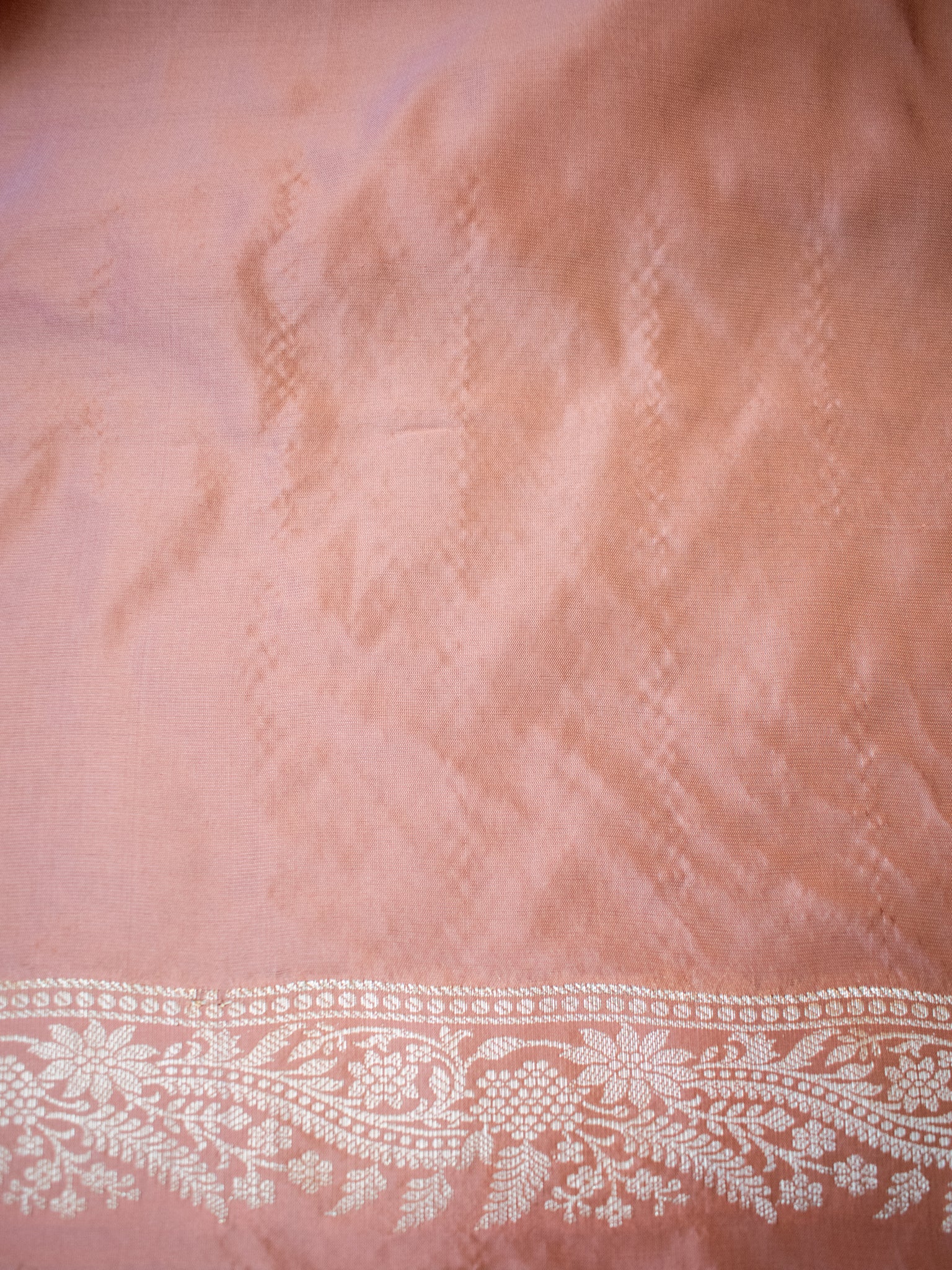Banarasi Semi Katan Silk Saree With Border- Sand Brown