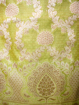 Banarasi Cotton Silk Salwar Kameez Fabric Resham Weaving & Jaal Dupatta-Green