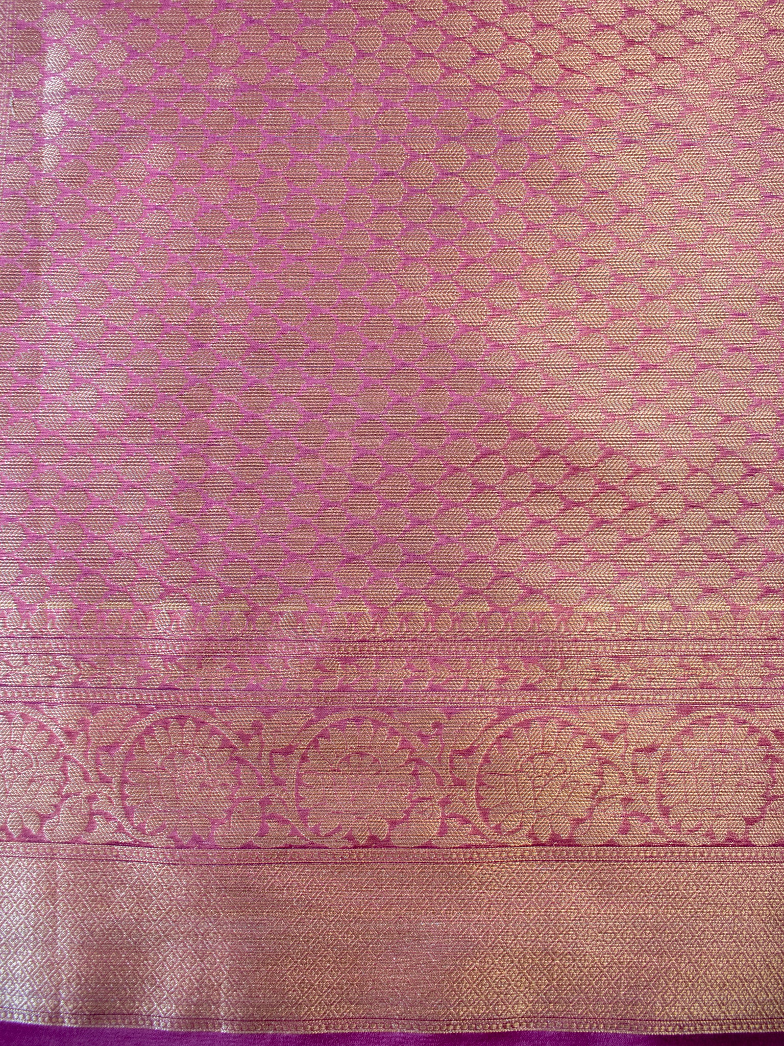 Banarasi Organza Mix Saree With Zari Weaving- Purple