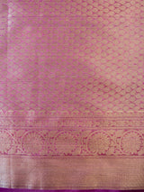 Banarasi Organza Mix Saree With Zari Weaving- Purple