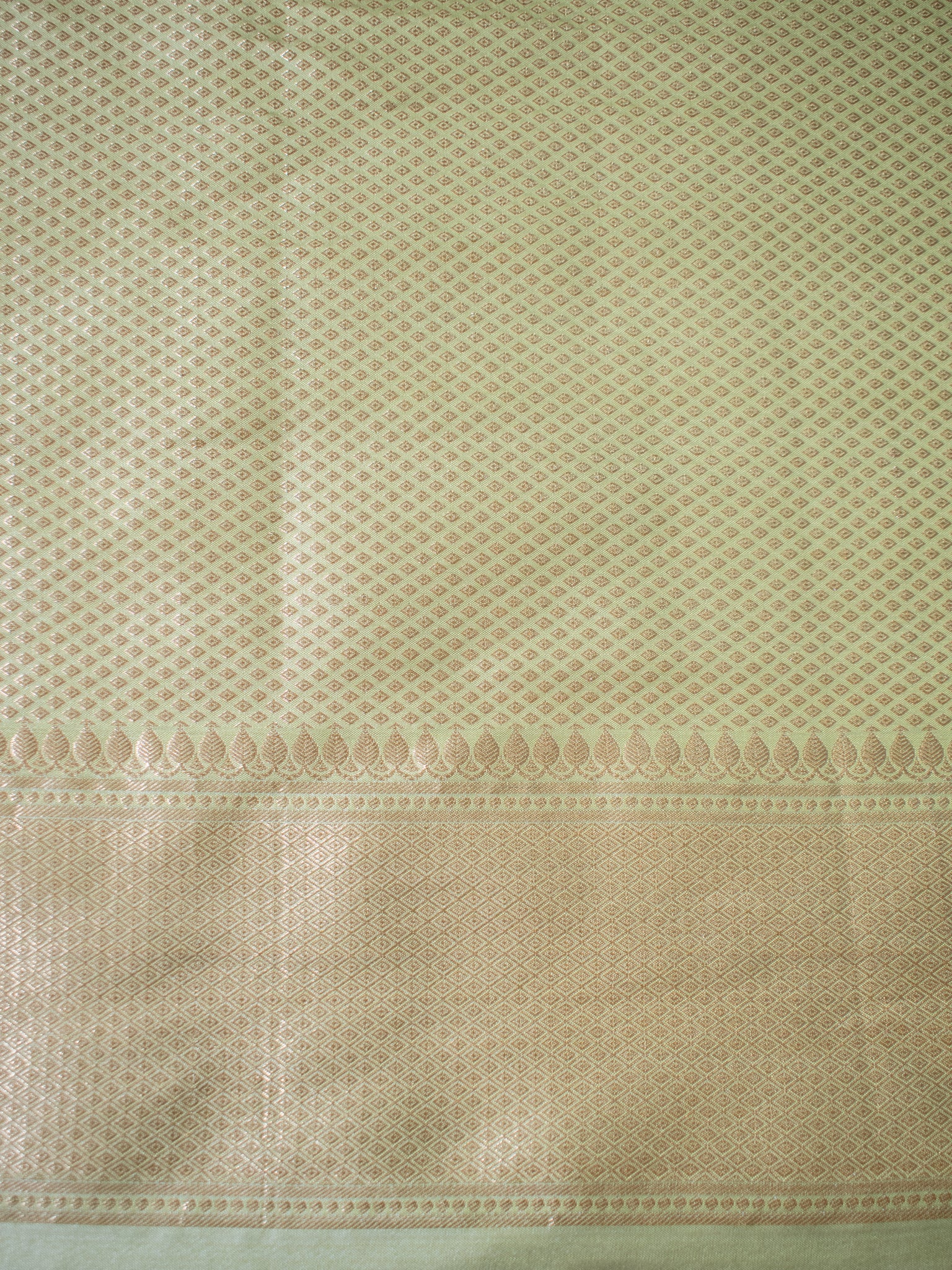 Banarasi Cotton Silk Saree With Zari Weaving & Border - Green