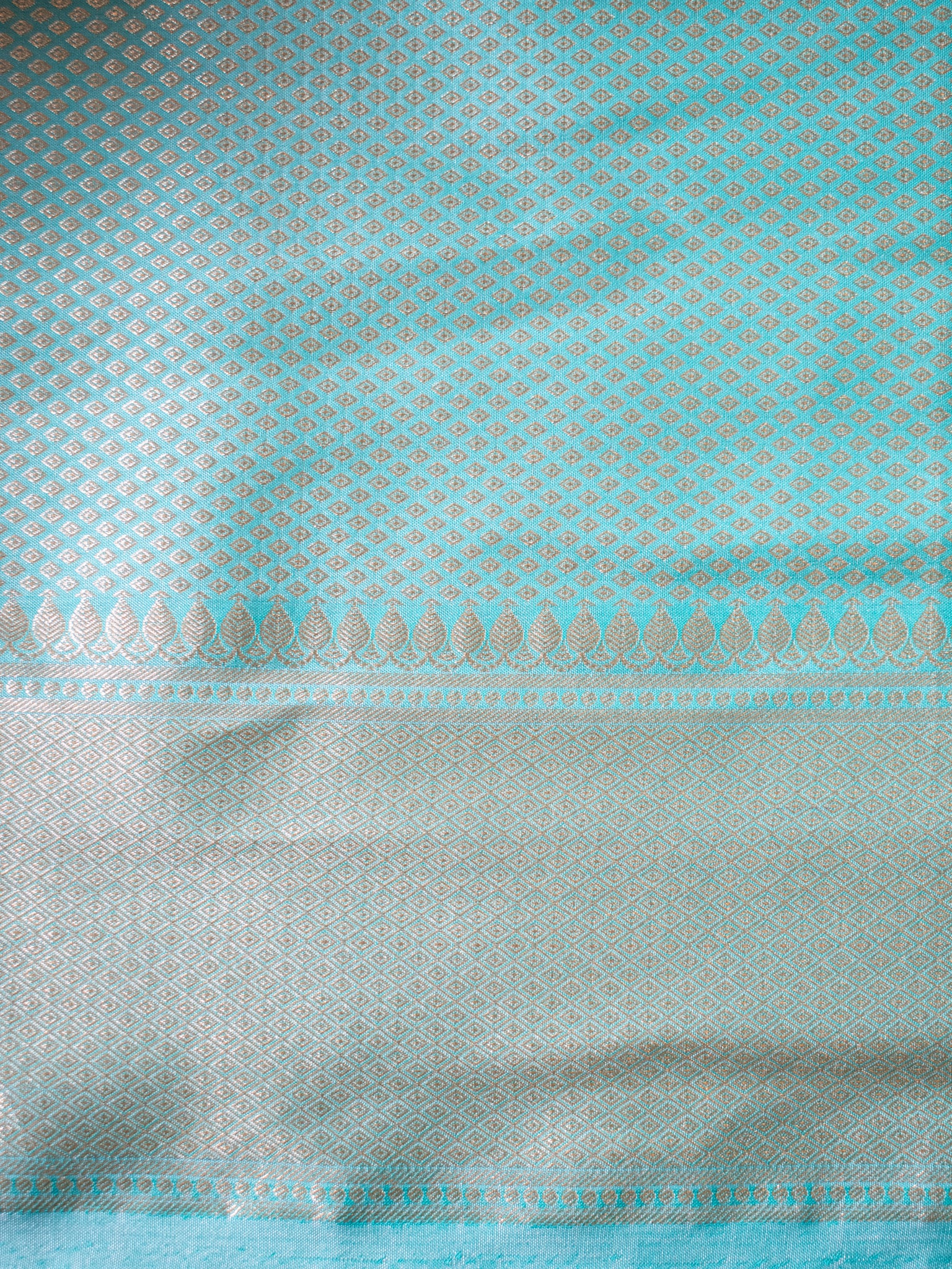 Banarasi Cotton Silk Saree With Zari Weaving & Border - Blue