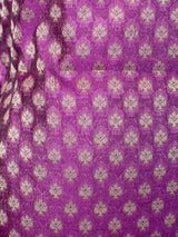 Banarasi Cotton Silk Salwar Kameez Fabric Resham Weaving & Jaal Dupatta-Purple