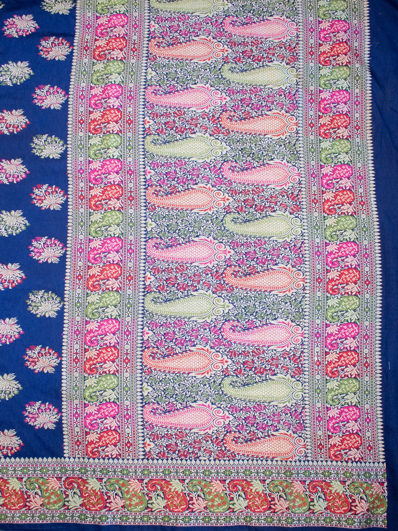 Banarasi Semi Georgette Saree With Resham Work and Border - Blue