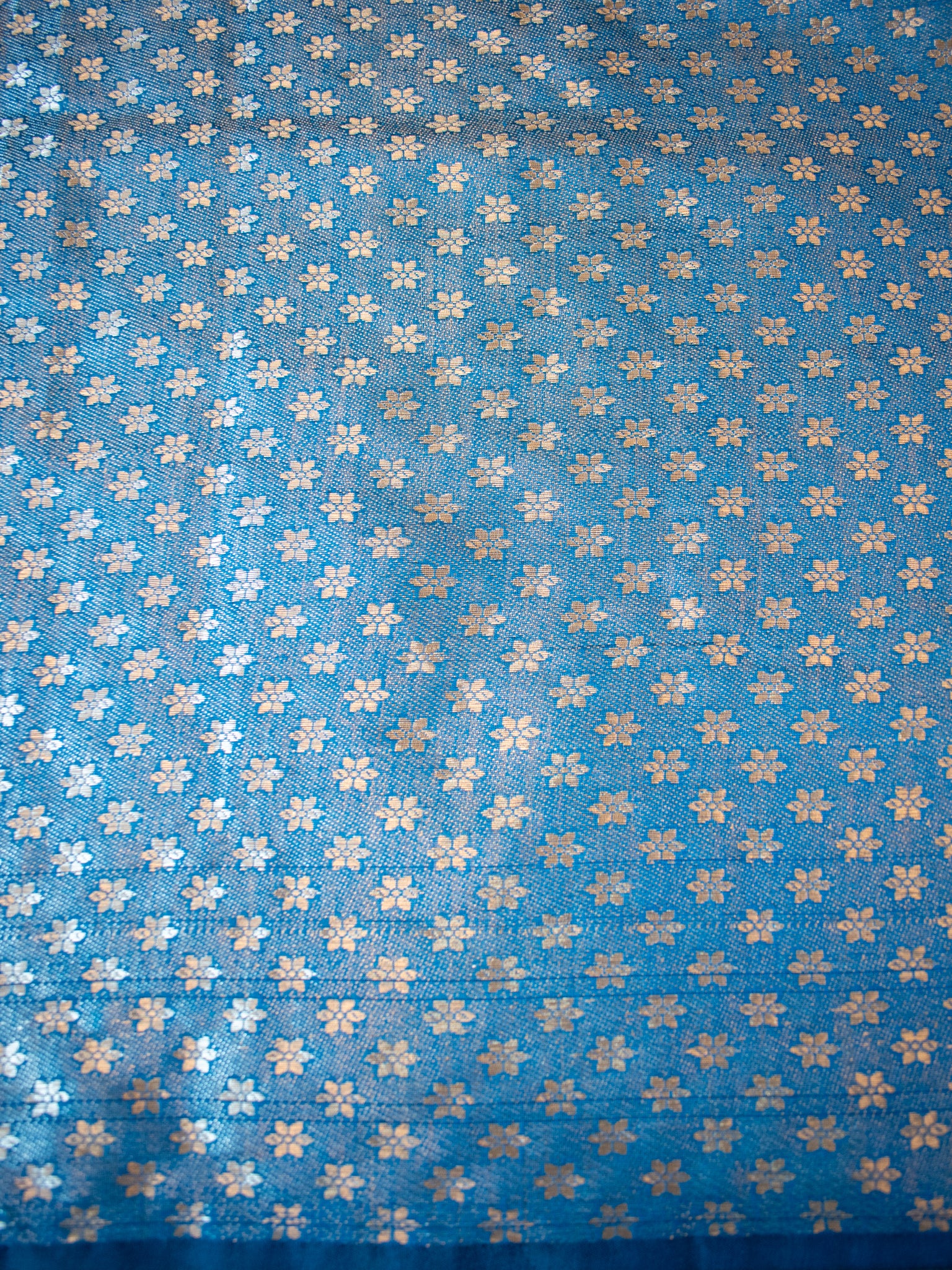 Banarasi Cotton Mix Saree with Zari Weaving & Border- Blue