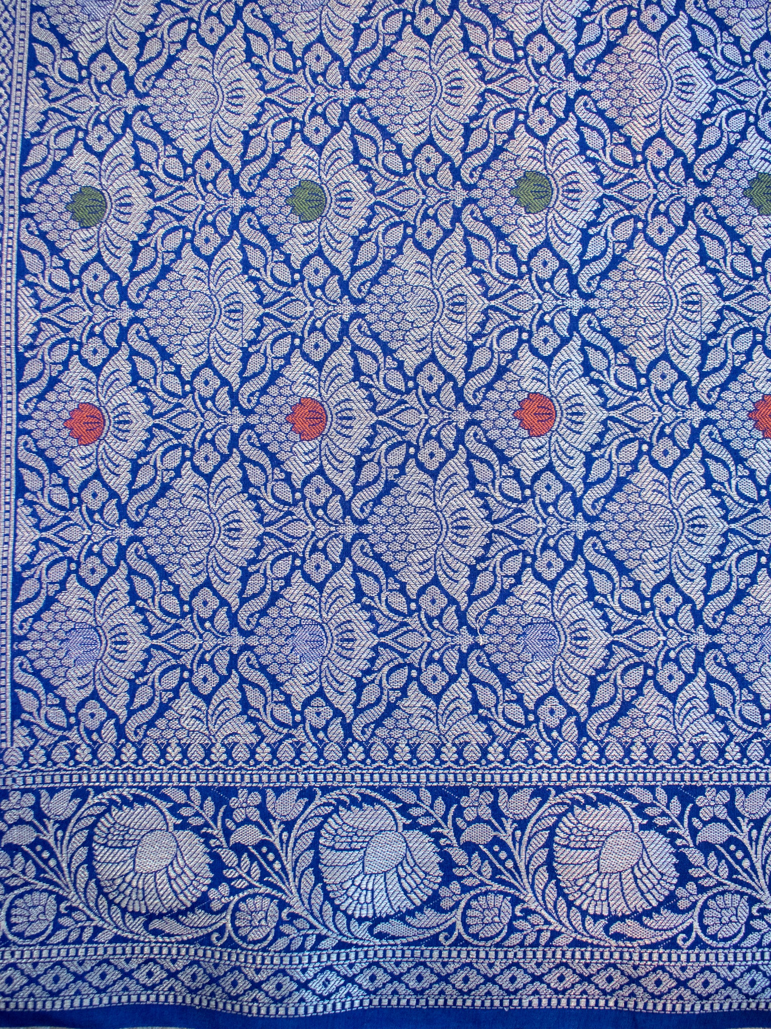 Banarasi Cotton Silk Saree With Zari Weaving & Border- Blue