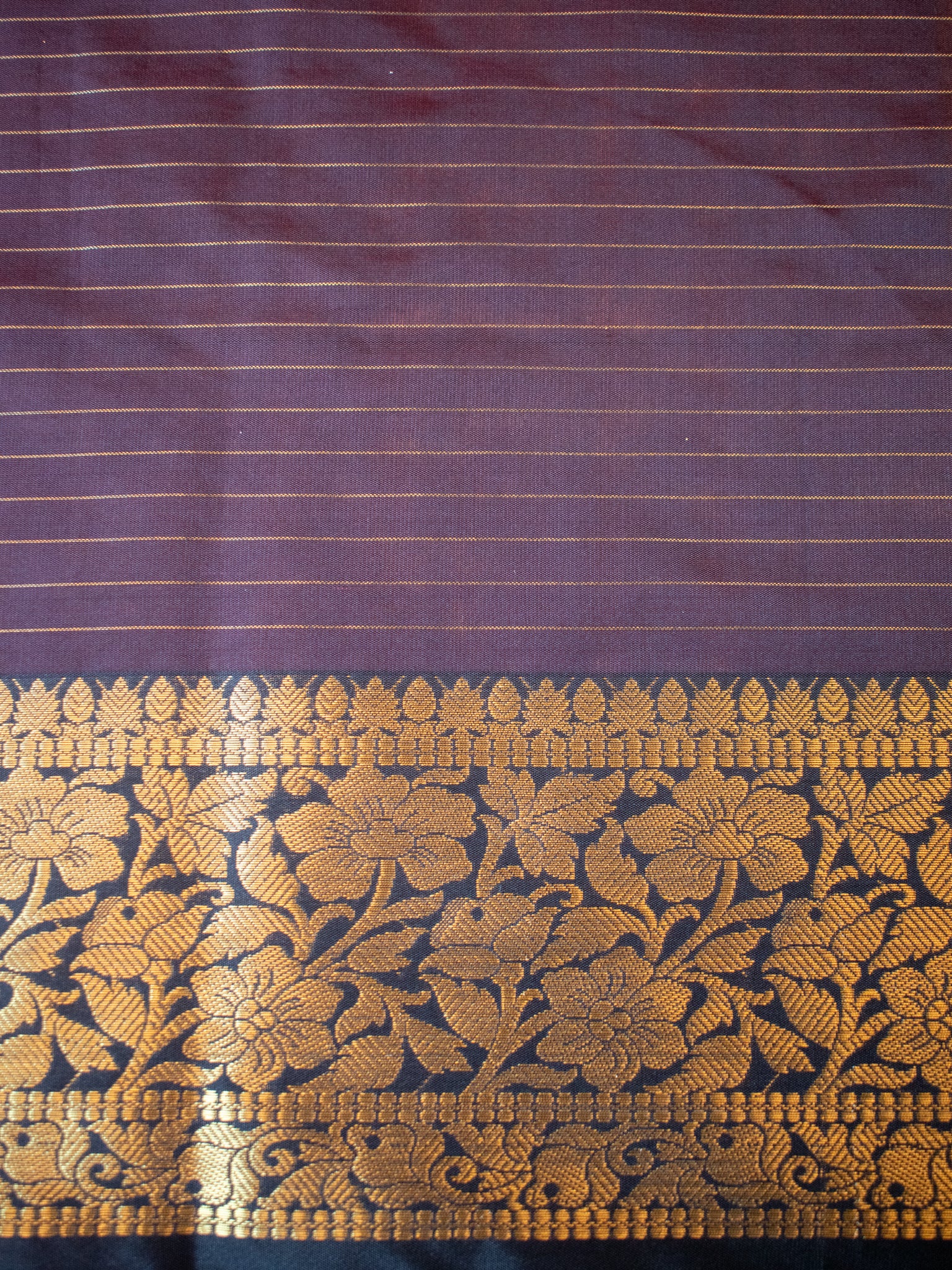 Banarasi Cotton Silk Saree with Zari Weaving - Brown