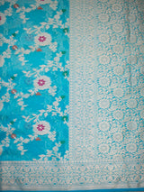 Banarasi Shaded Semi Silk Saree With Jaal Zari & Meena Weaving-Blue