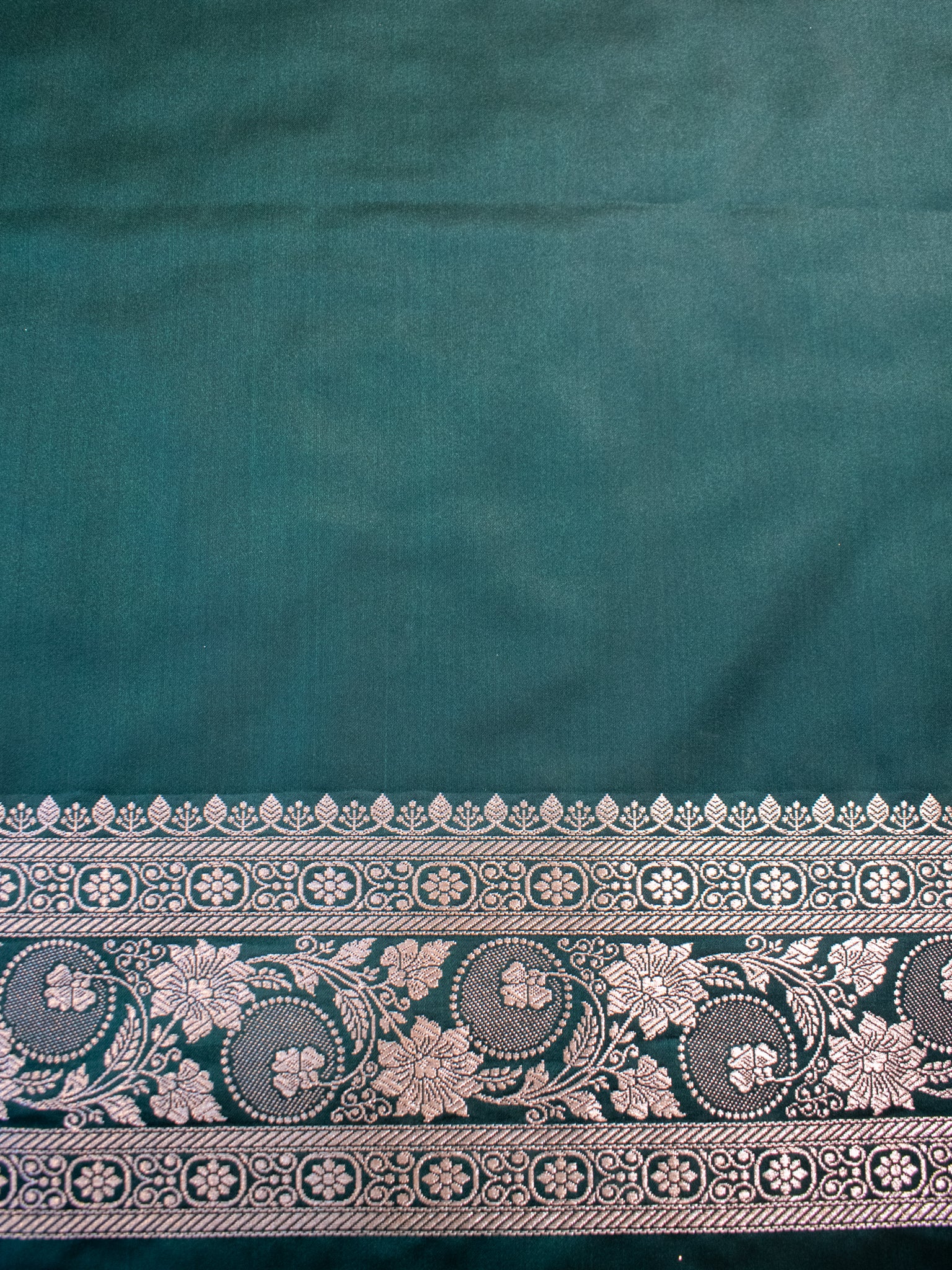 Banarasi Mashru Silk Saree With Buti & Border- Green