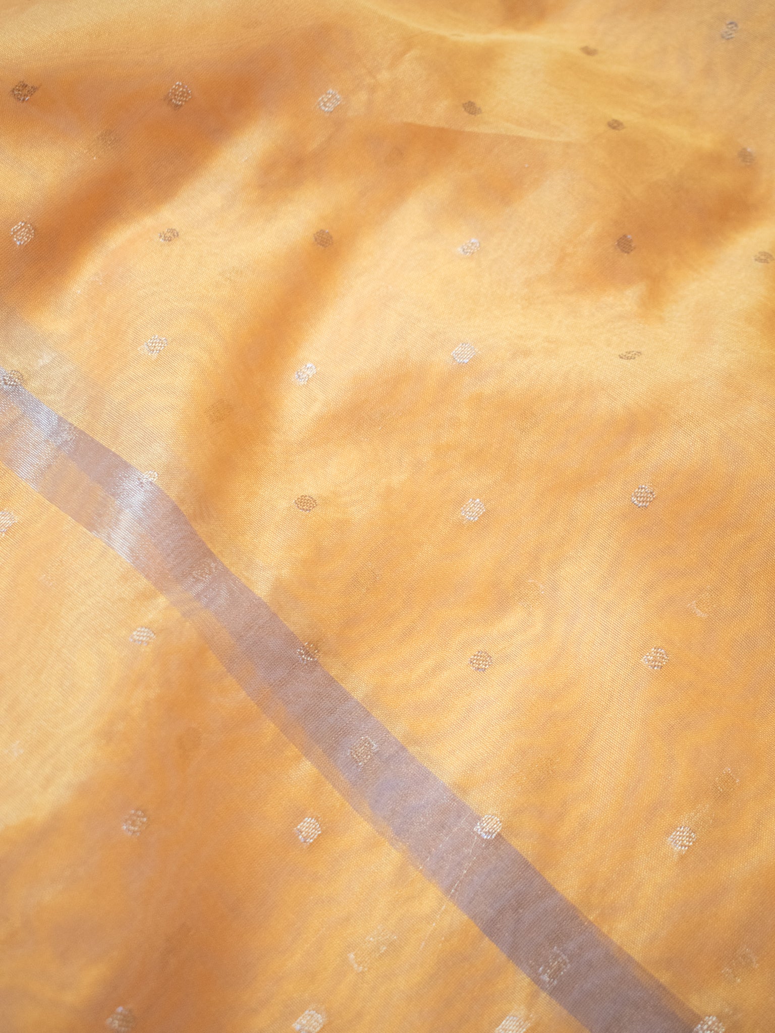 Banarasi Cotton Silk Dupatta With Buti Weaving- Yellow