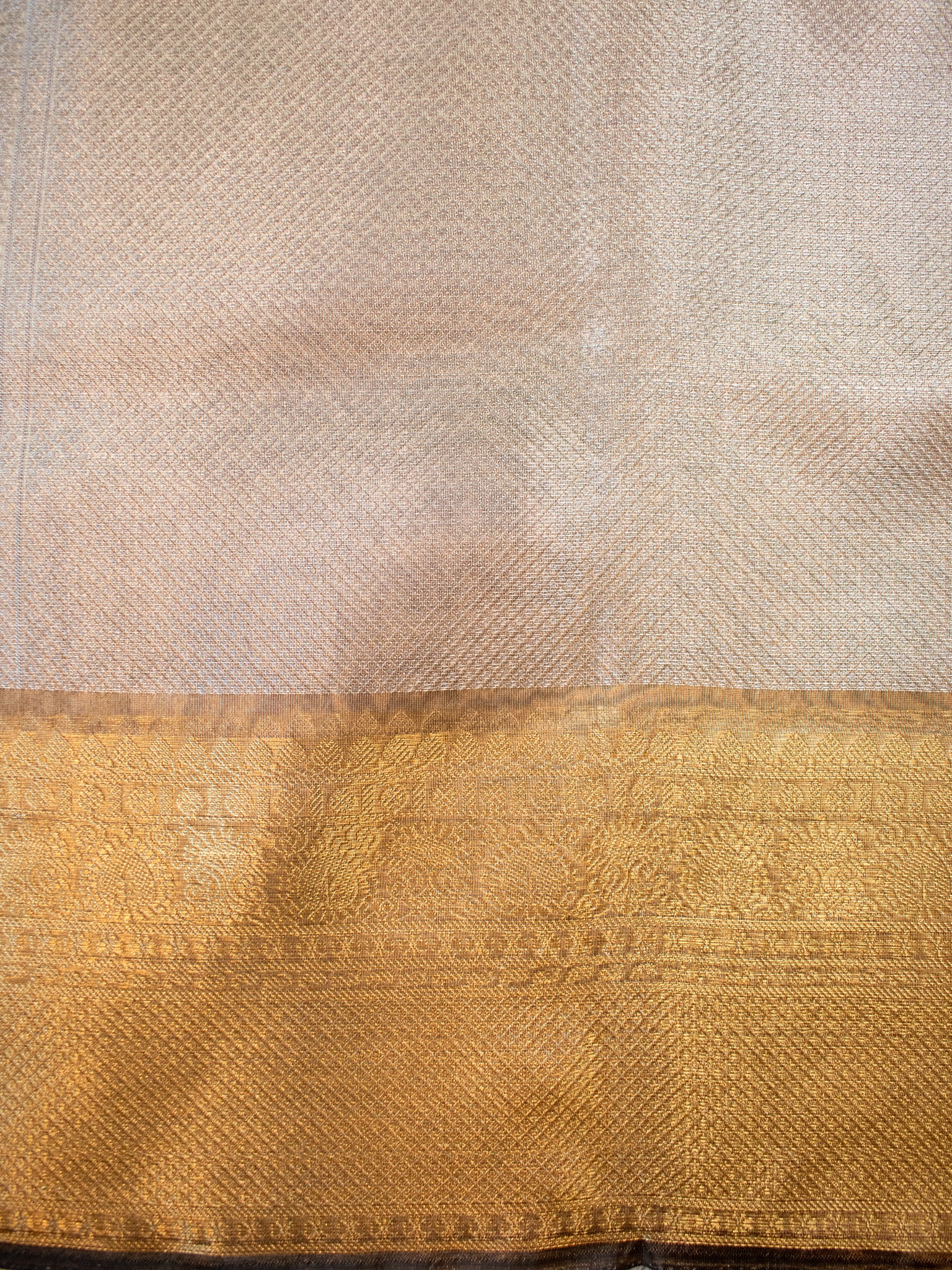 Banarasi Tissue Saree With Weaving & Contrast Border- Grey