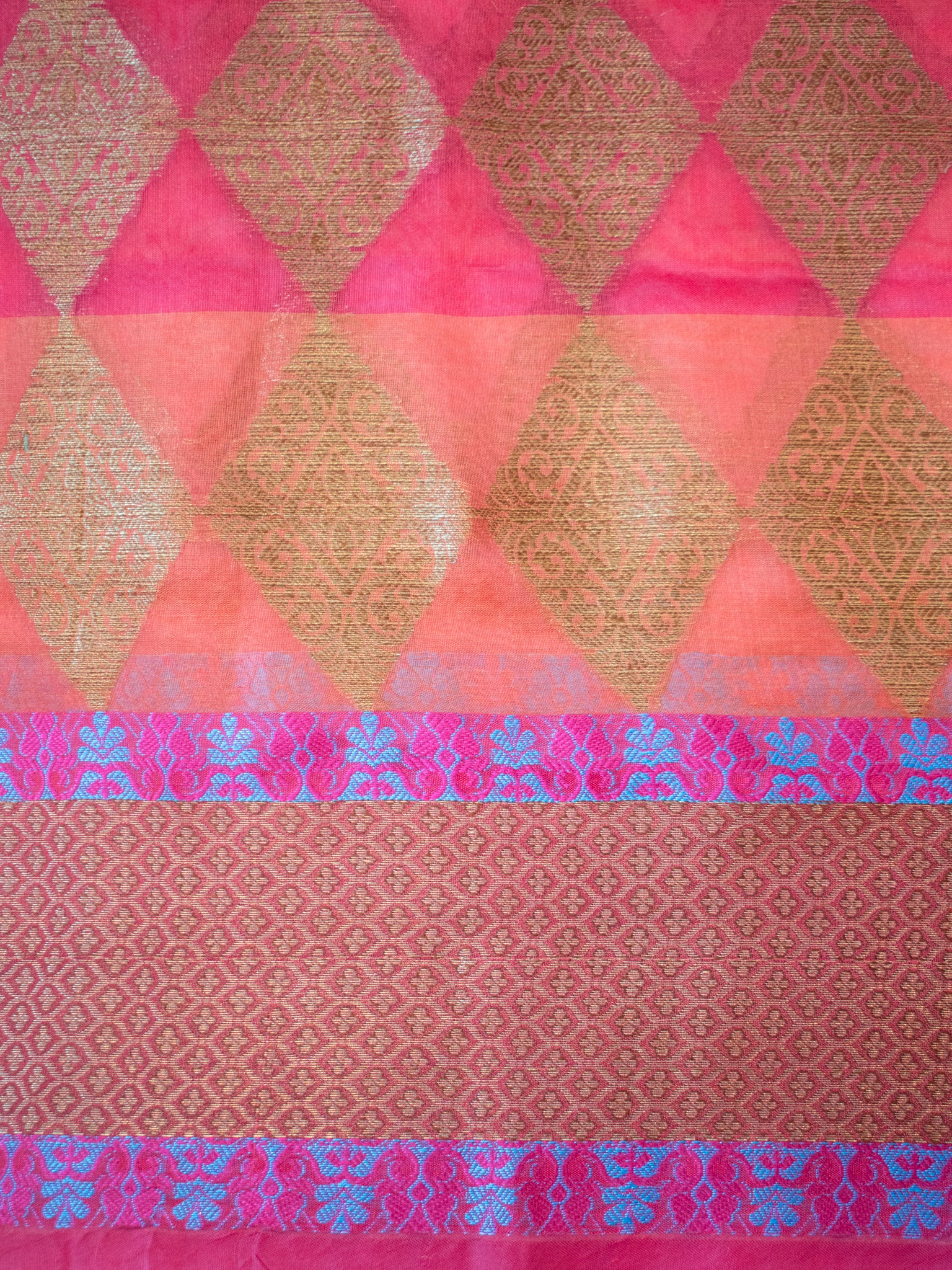 Banarasi Semi Silk Check Patterned Saree With Zari Weaving -Yellow