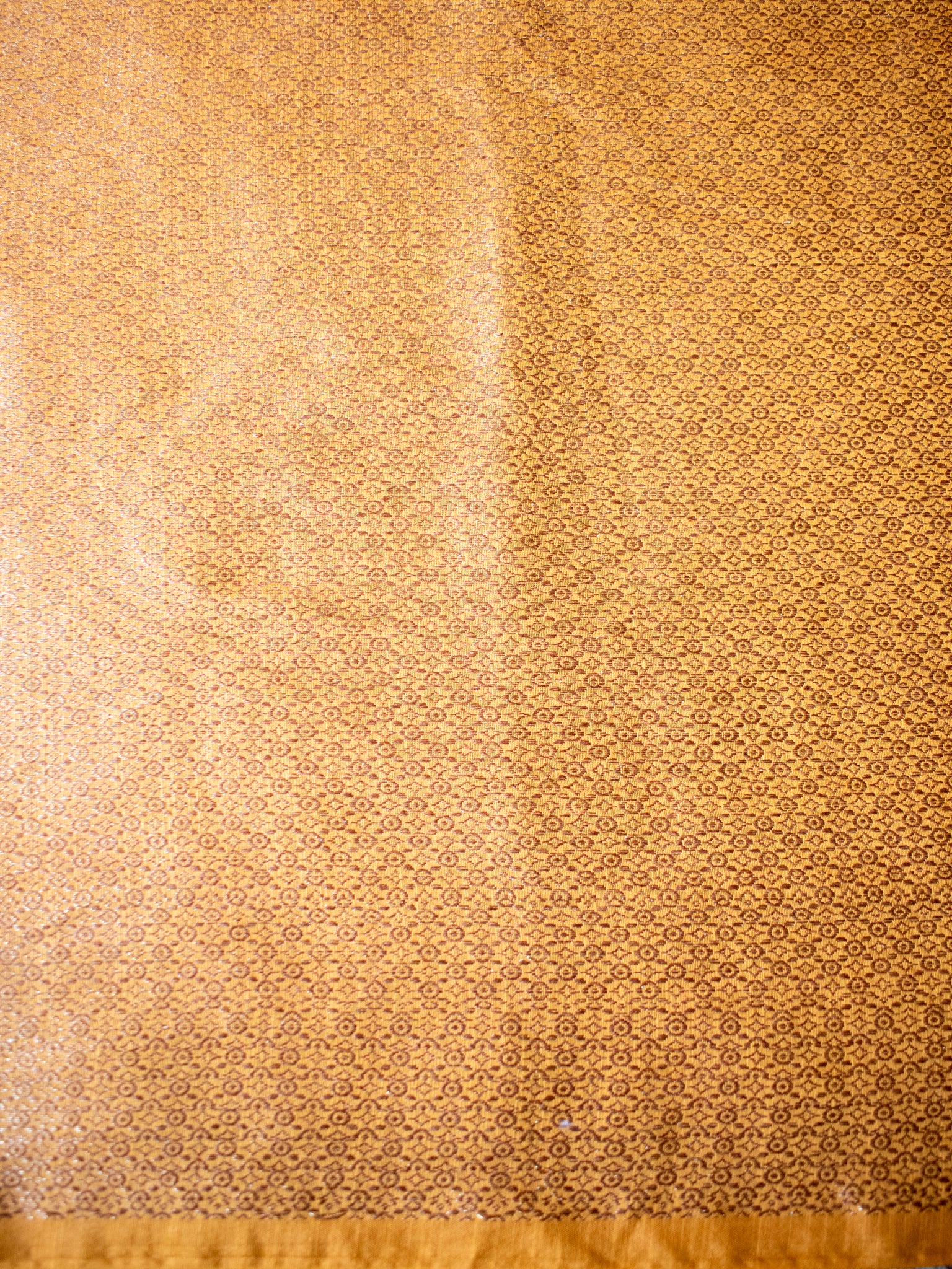 Banarasi Soft Cotton Saree With Resham Work and Border - Mustard Yellow