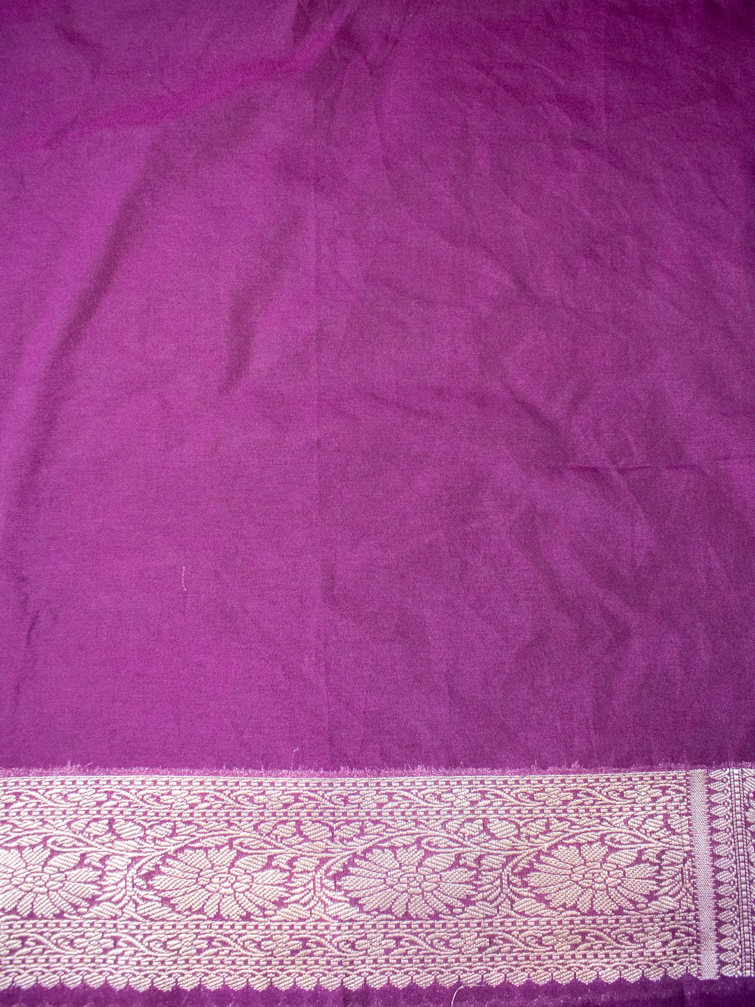 Banarasi Cotton Silk Saree with Floral Weaving & Border- Wine