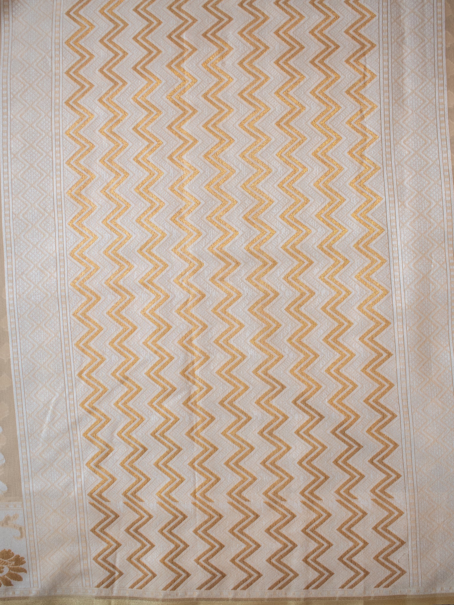 Banarasi Soft Cotton Saree With Resham Work and Border - Beige
