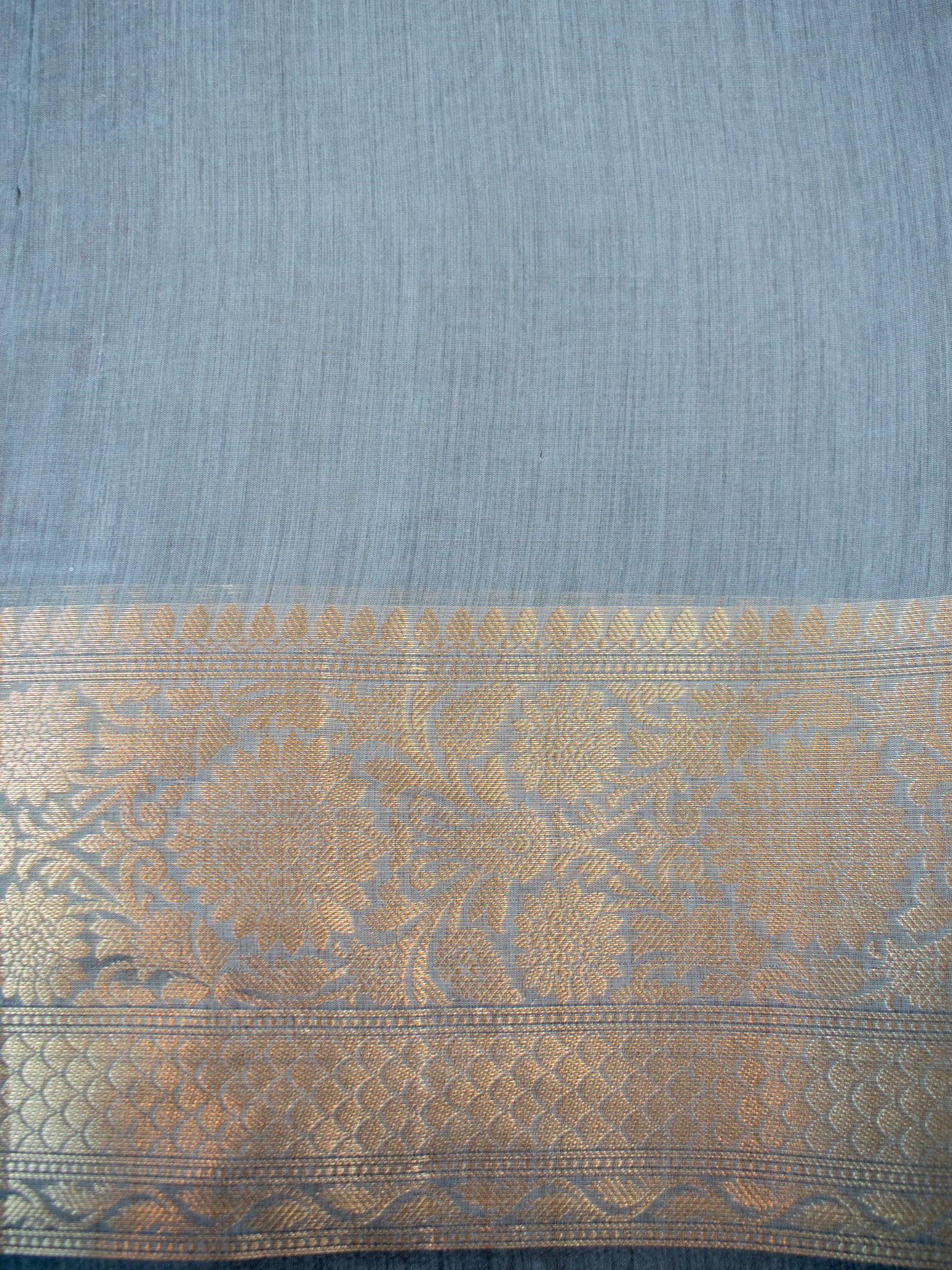 Banarasi Bandhani Organza Saree With Border - Grey