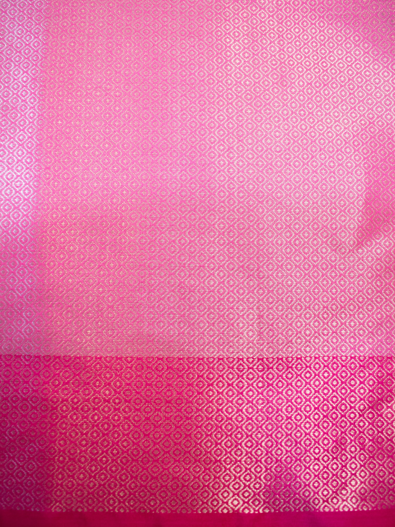 Banarasi Cotton Silk Saree With Buta & Contrast Border- Pink
