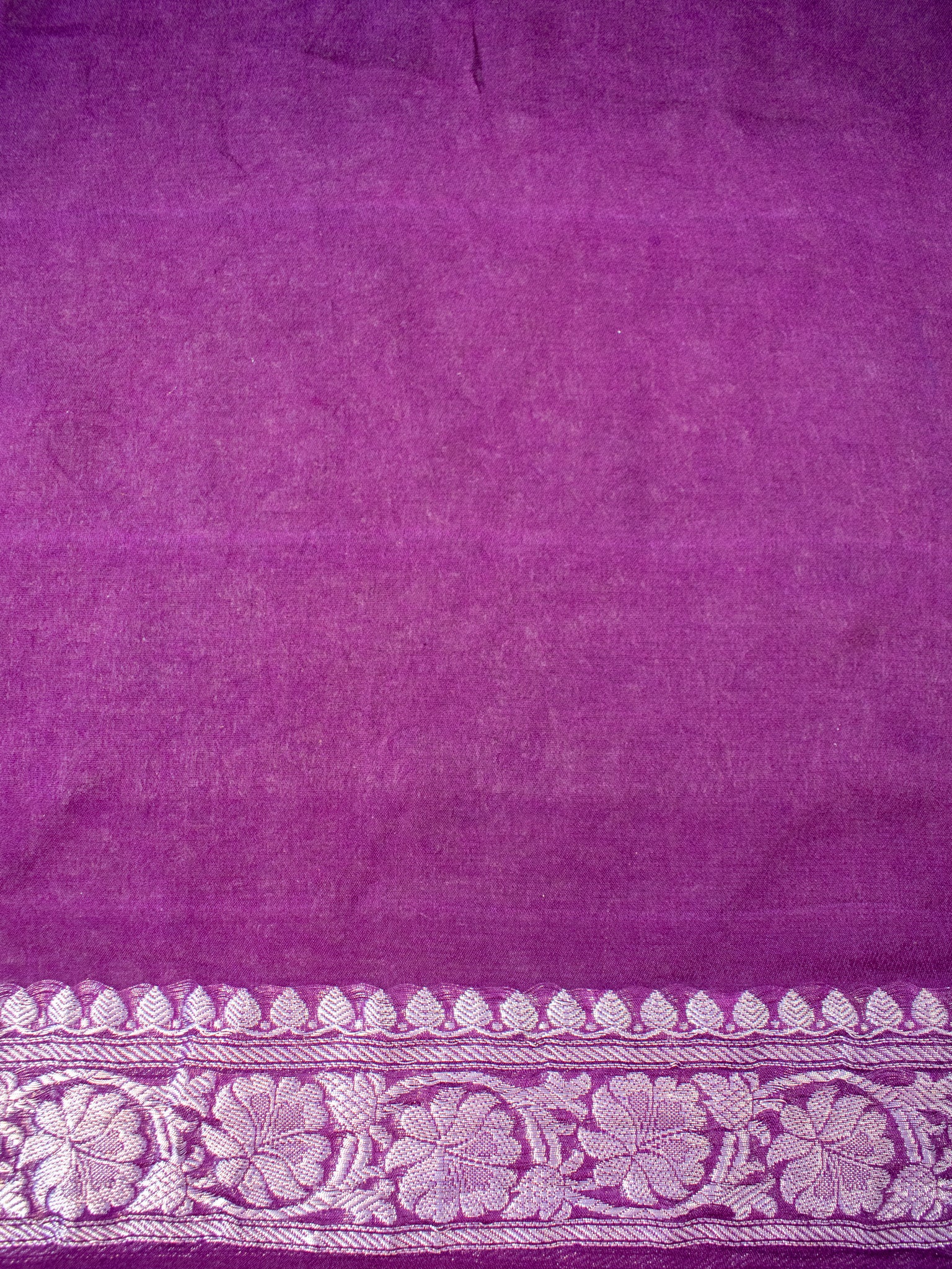 Banarasi Pure Khaddi Georgette Saree With Silver Zari Buti  Weaving- Wine