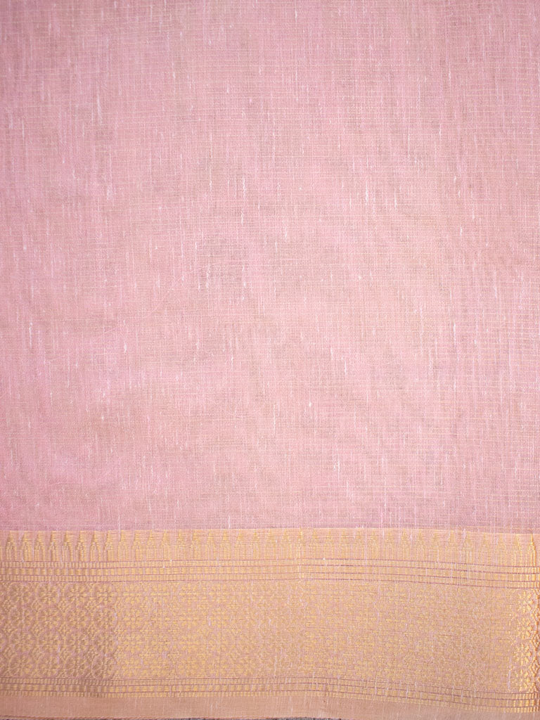 Banarasi  Soft Cotton Saree With Zari Weaving-Pink