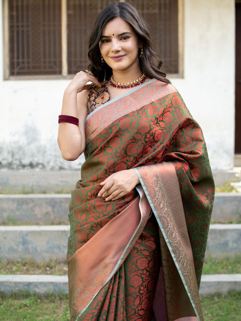 Pure Silk Saree with Original zari Multi Weaving: South Indian Weddings