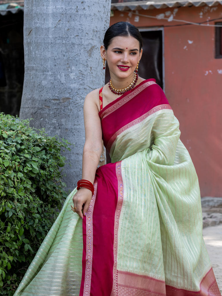 8.Red with Green border silksaree | White bridal, Indian bridal wear,  Bridal silk saree