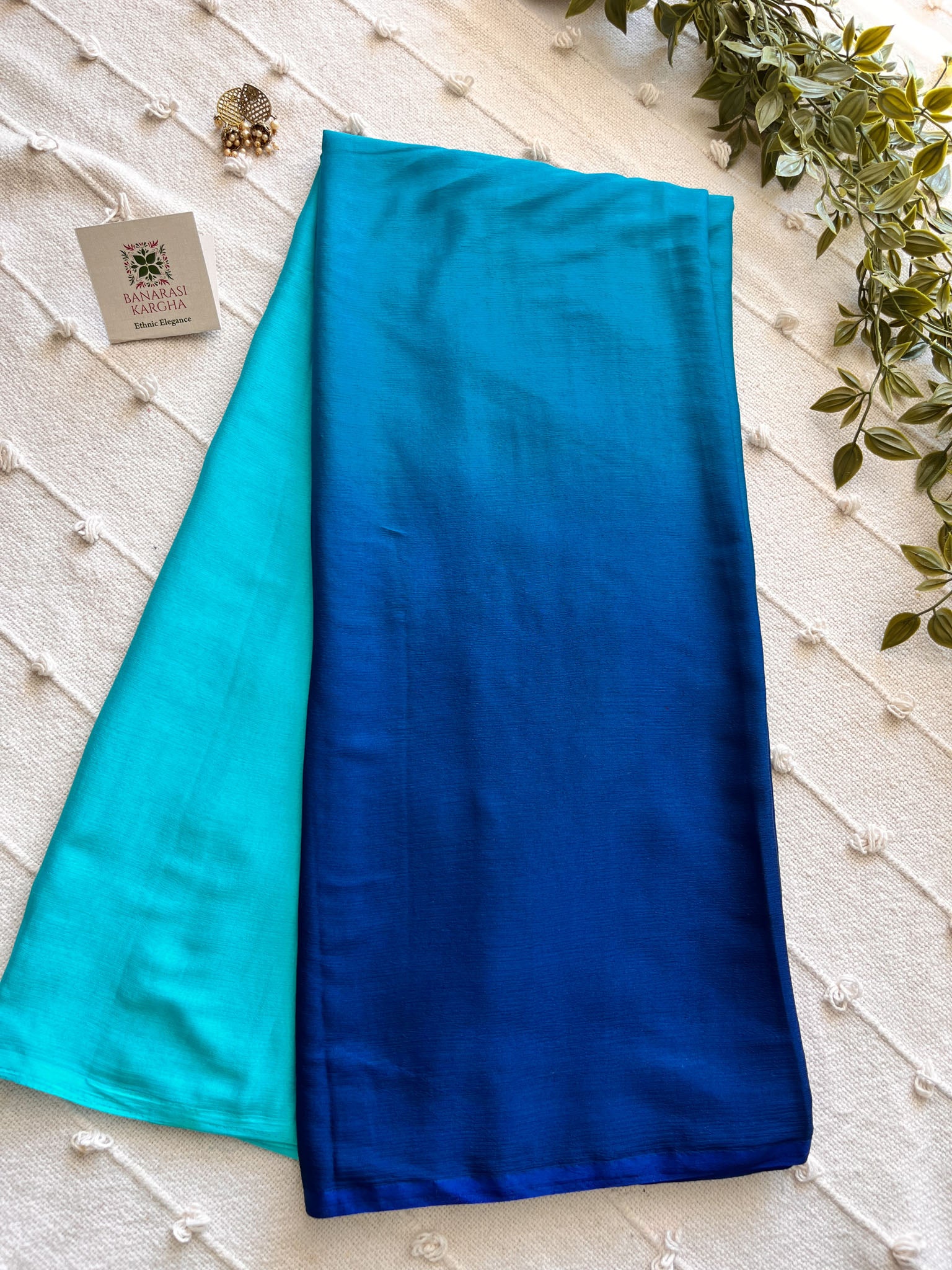 Shaded Chiffon Saree- Blue